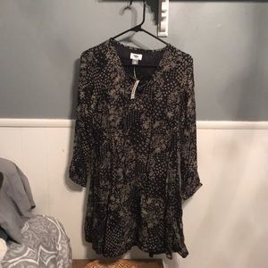 Patterned long sleeve dress